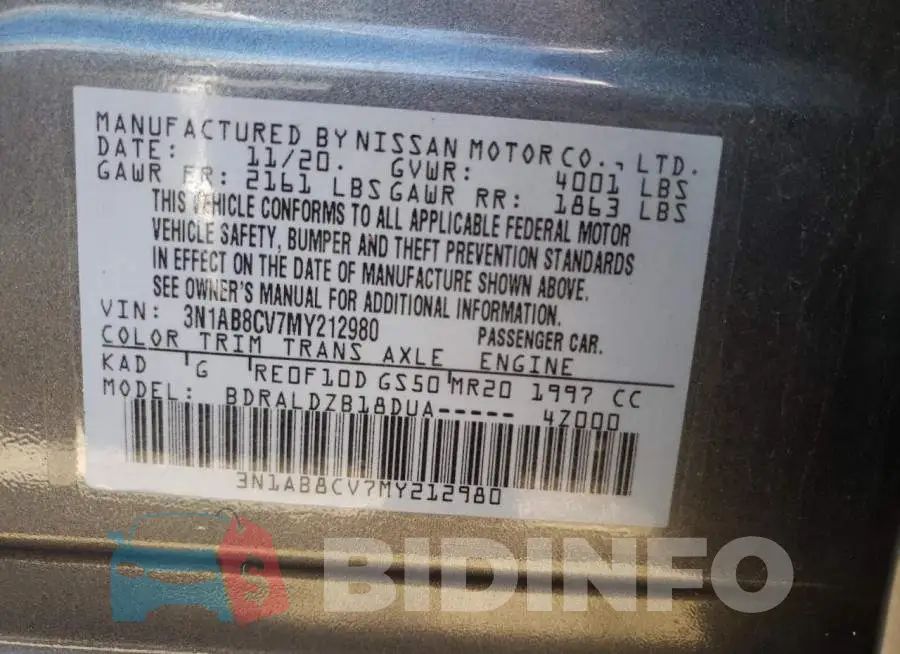 3N1AB8CV7MY212980 Photo# 13