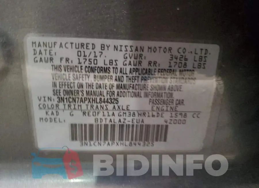 3N1CN7APXHL844325 Photo# 12