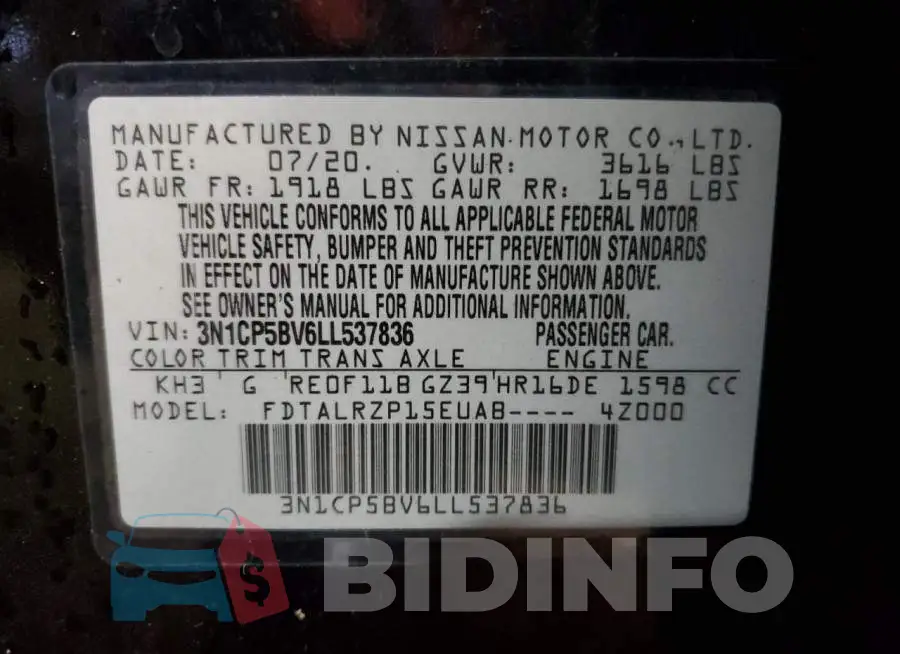 3N1CP5BV6LL537836 Photo# 12