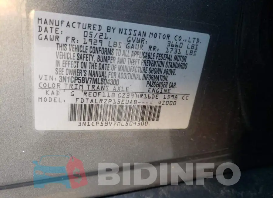 3N1CP5BV7ML504300 Photo# 14