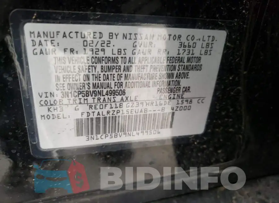 3N1CP5BV9NL499506 Photo# 13