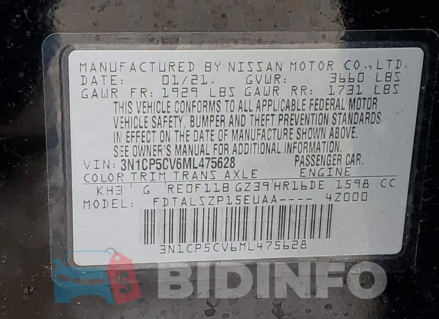 3N1CP5CV6ML475628 Photo# 13