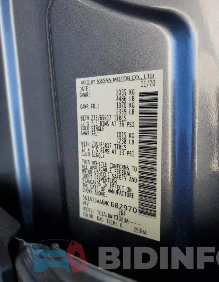 5N1AT3AA6MC682970 Photo# 14