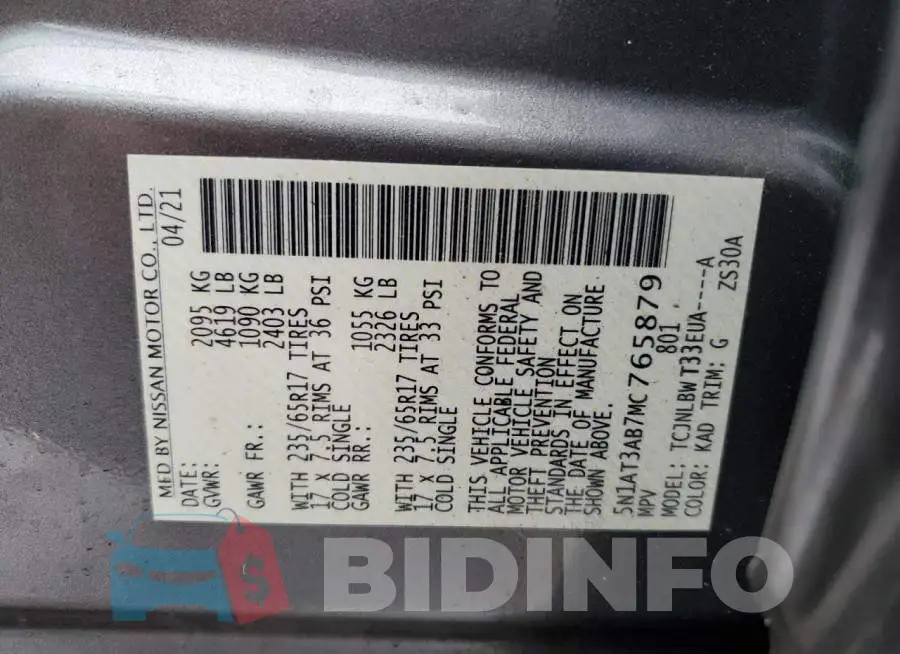 5N1AT3AB7MC765879 Photo# 14