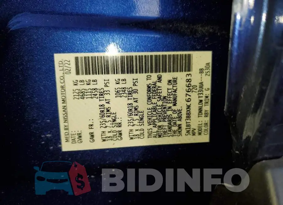 5N1BT3BBXNC676683 Photo# 13