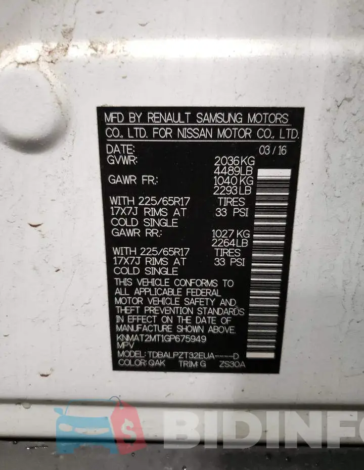 KNMAT2MT1GP675949 Photo# 13