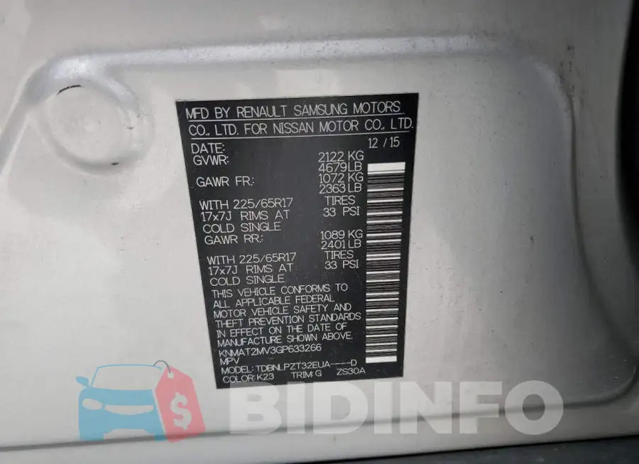 KNMAT2MV3GP633266 Photo# 13