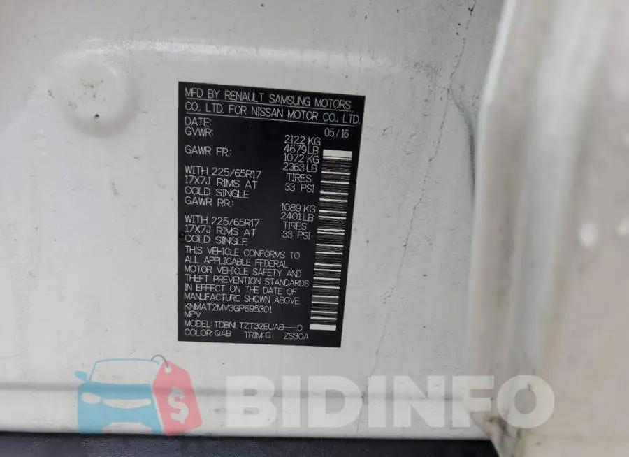 KNMAT2MV3GP695301 Photo# 13