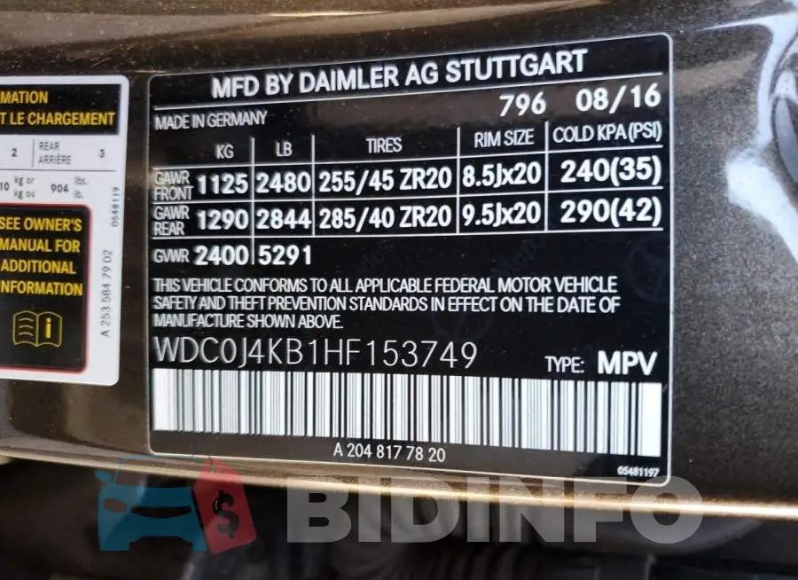 WDC0J4KB1HF153749 Photo# 10
