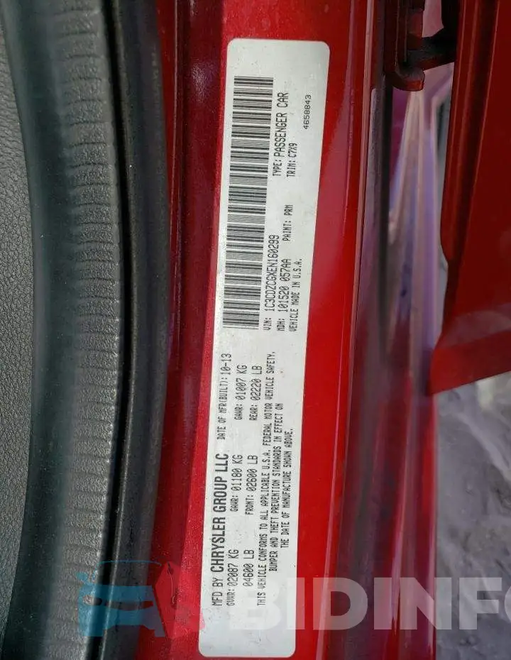 1C3CDZCGXEN160299 Photo# 12