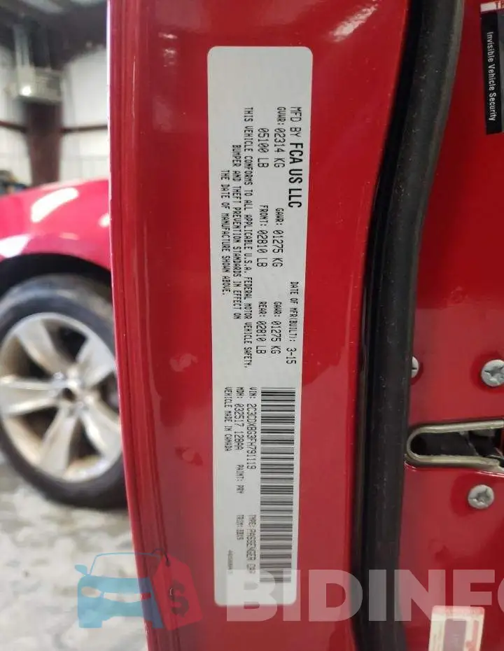 2C3CDXBG3FH791119 Photo# 12