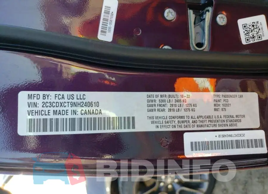 2C3CDXCT9NH240610 Photo# 13