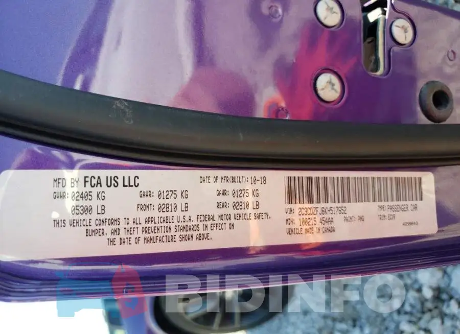 2C3CDZFJ6KH517652 Photo# 10