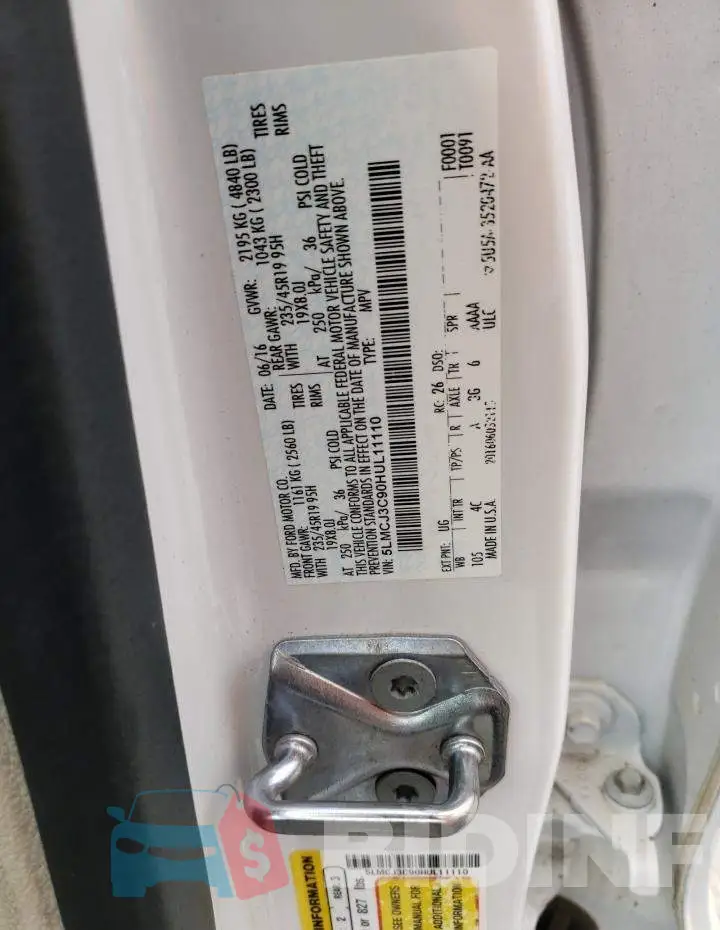 5LMCJ3C90HUL11110 Photo# 10
