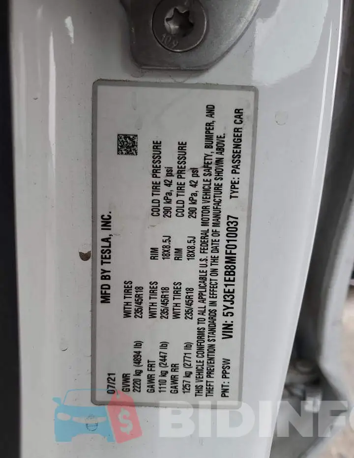 5YJ3E1EB8MF010037 Photo# 10