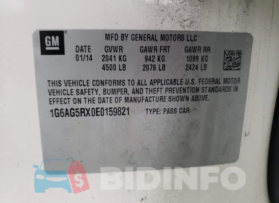 1G6AG5RX0E0159821 Photo# 12