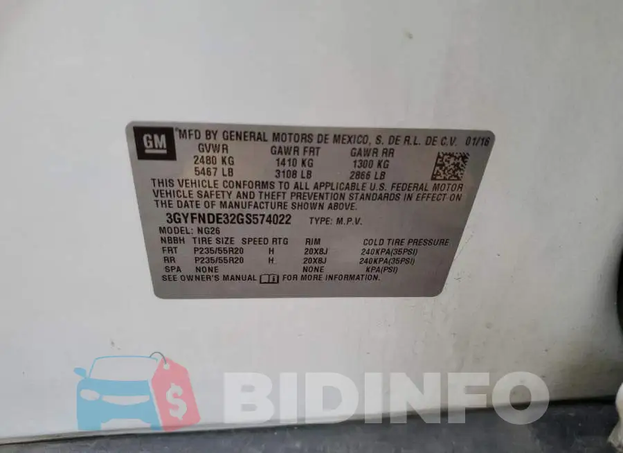 3GYFNDE32GS574022 Photo# 14