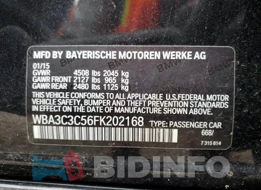 WBA3C3C56FK202168 Photo# 12