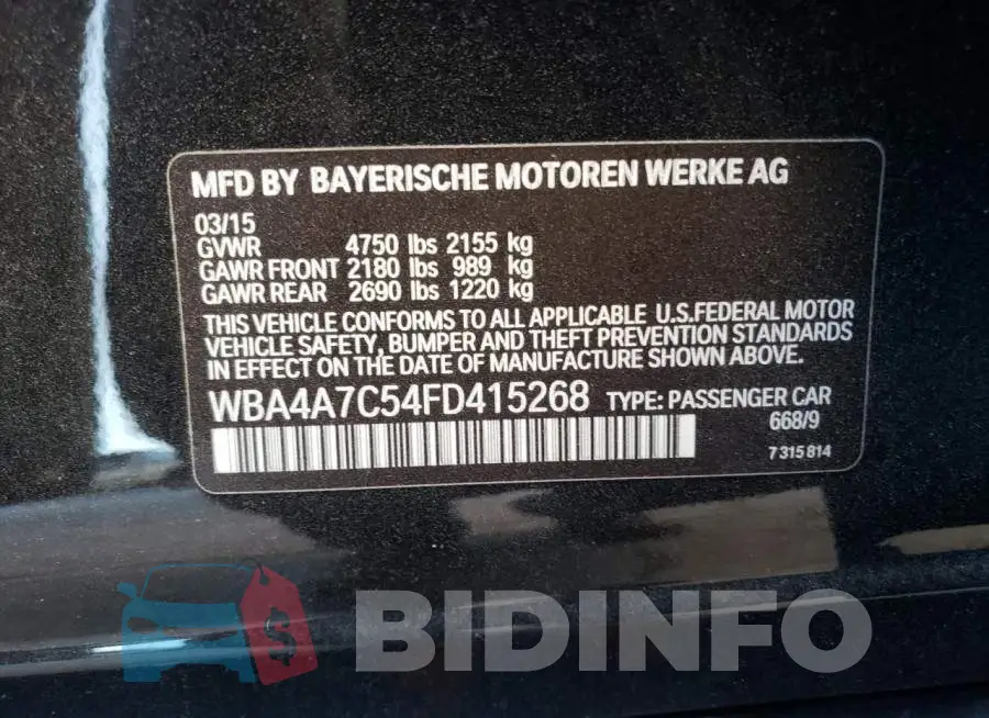 WBA4A7C54FD415268 Photo# 12
