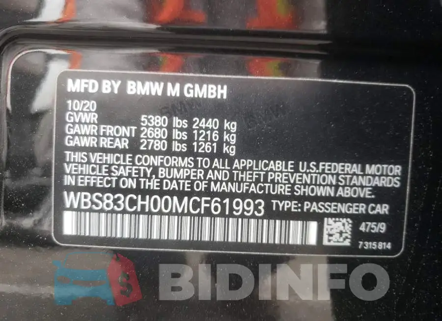 WBS83CH00MCF61993 Photo# 10
