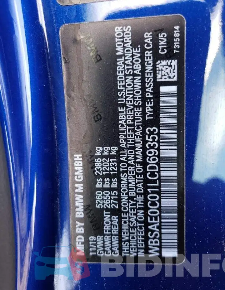 WBSAE0C01LCD69353 Photo# 12