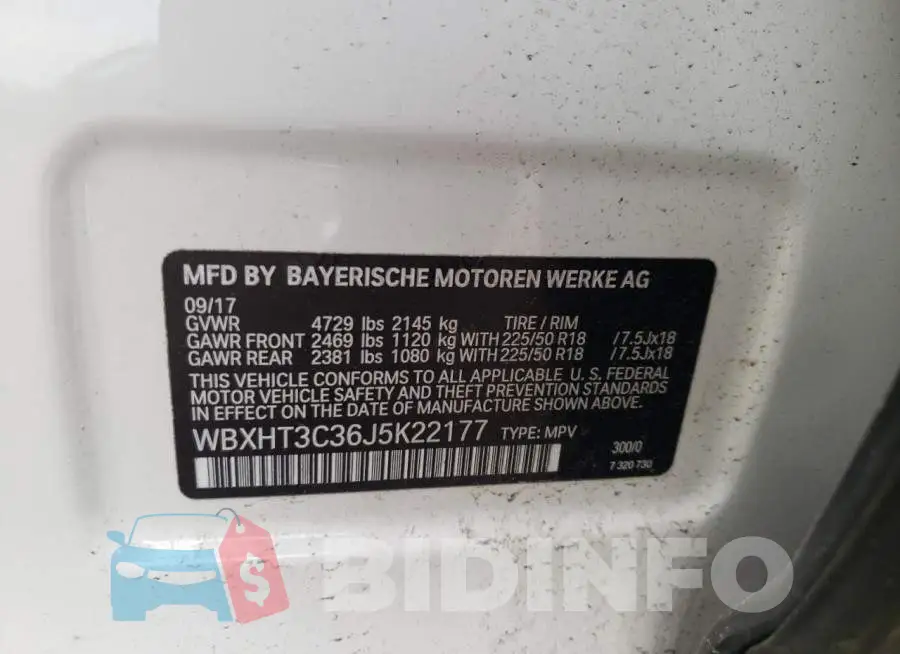 WBXHT3C36J5K22177 Photo# 10