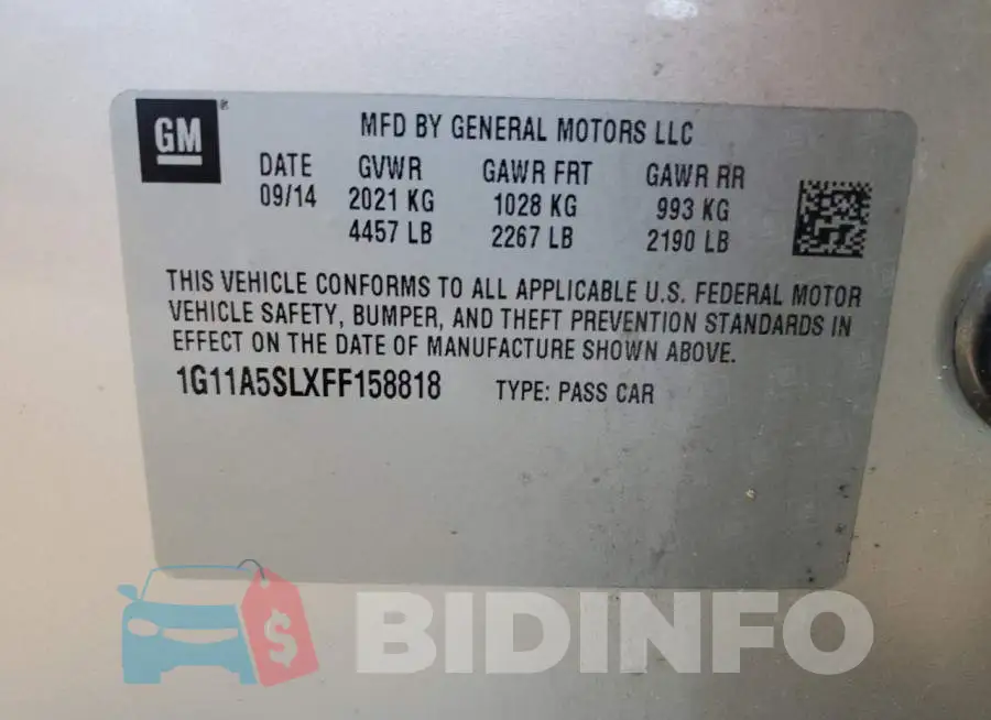 1G11A5SLXFF158818 Photo# 12