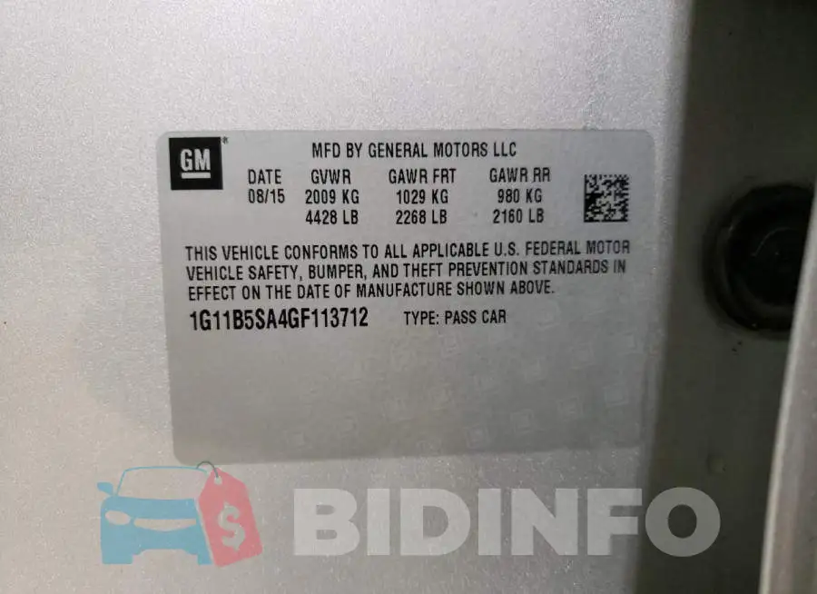 1G11B5SA4GF113712 Photo# 12