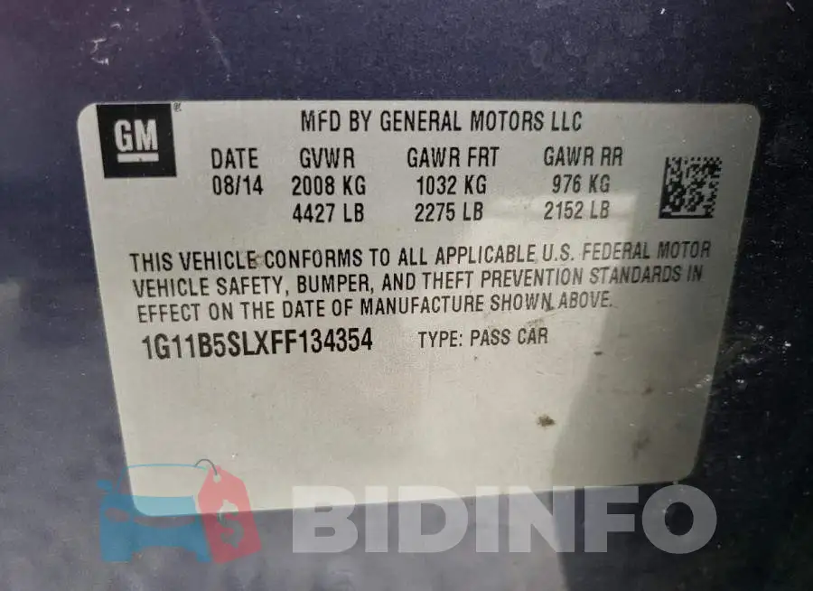 1G11B5SLXFF134354 Photo# 12