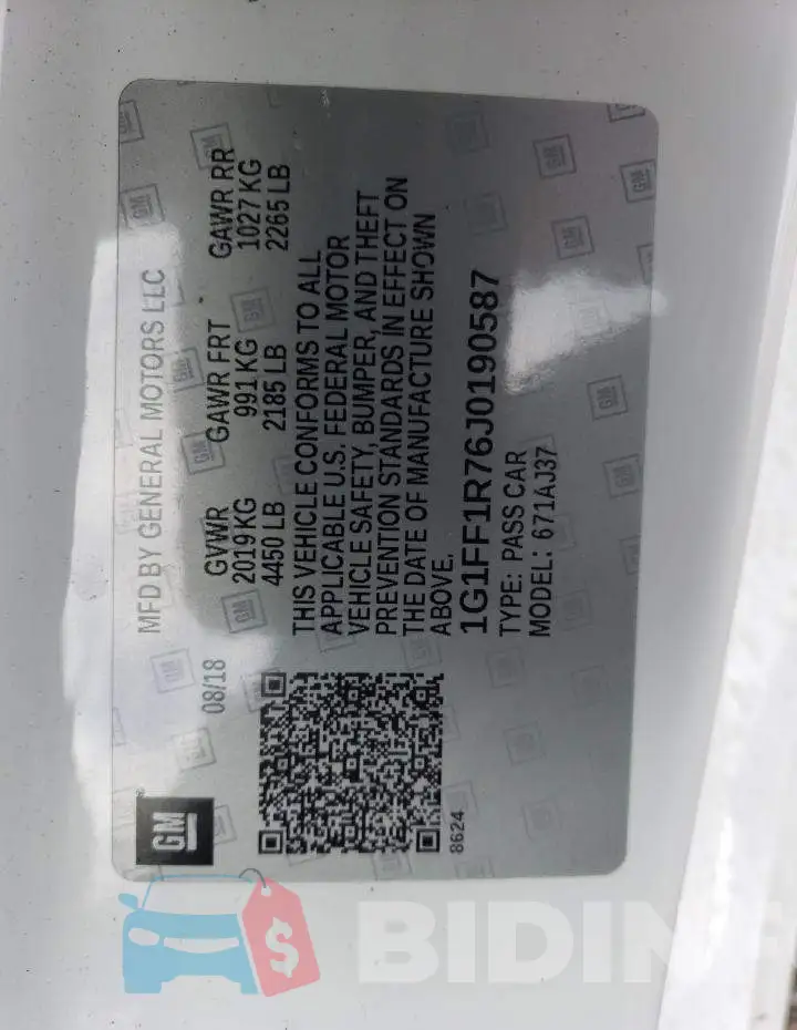1G1FF1R76J0190587 Photo# 13