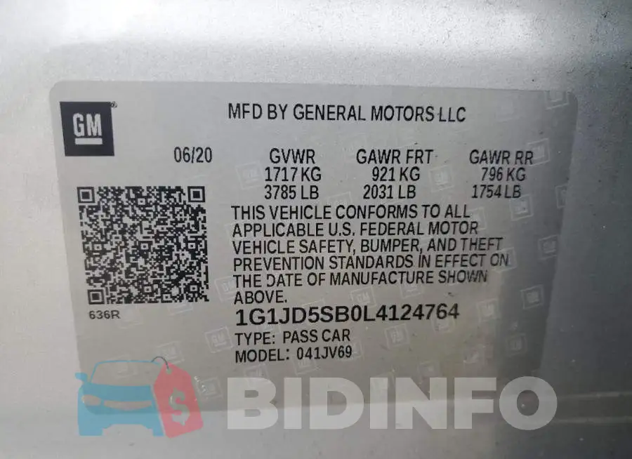 1G1JD5SB0L4124764 Photo# 13