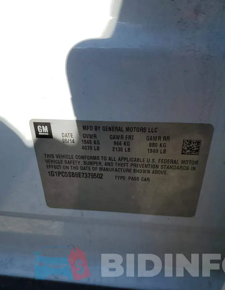 1G1PC5SB8E7379502 Photo# 13