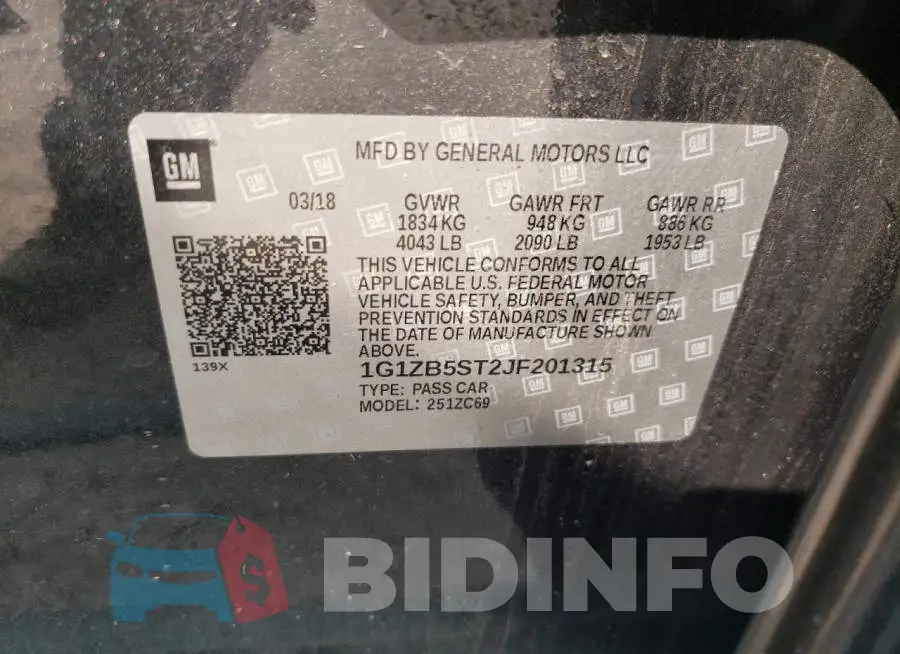 1G1ZB5ST2JF201315 Photo# 10