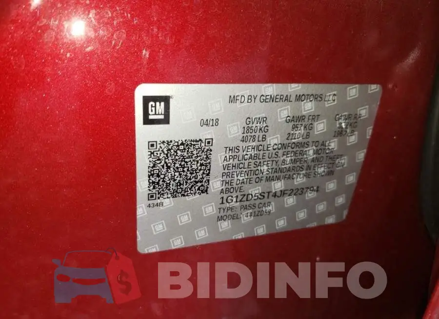 1G1ZD5ST4JF223794 Photo# 13