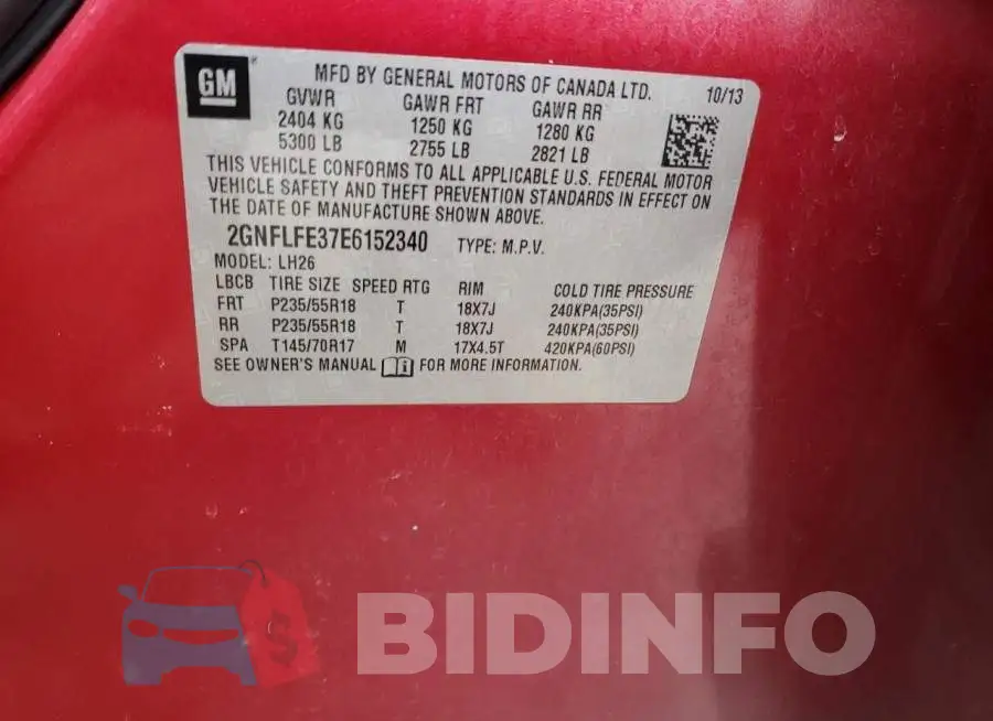 2GNFLFE37E6152340 Photo# 12