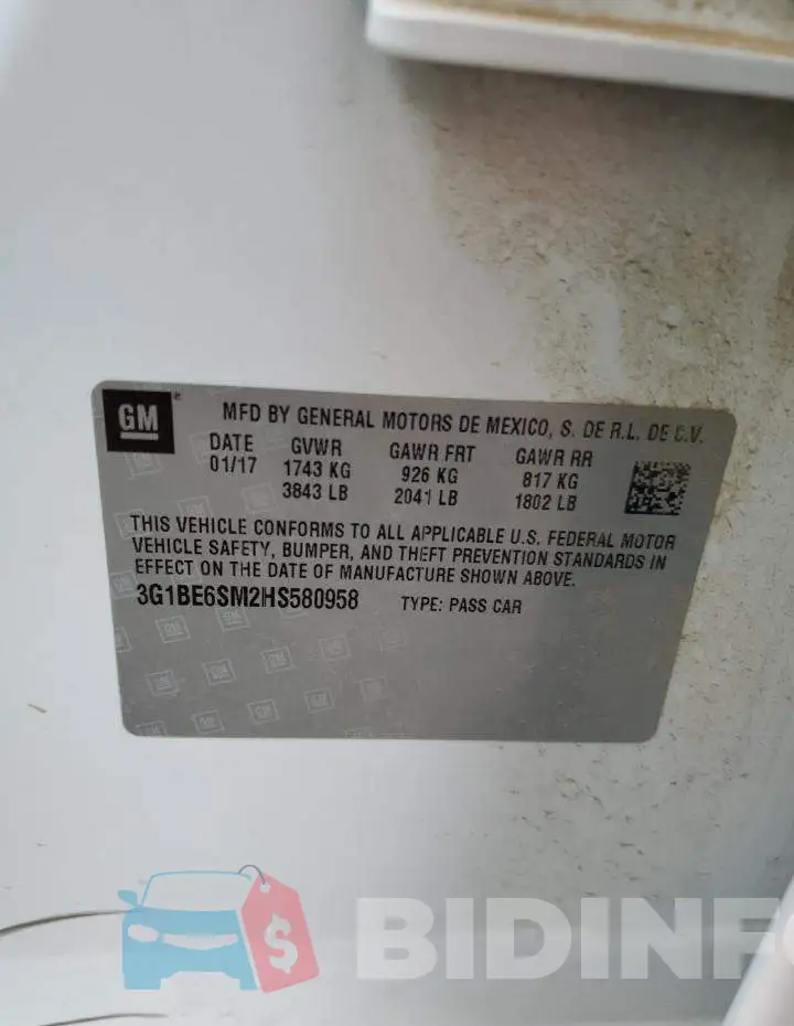 3G1BE6SM2HS580958 Photo# 13