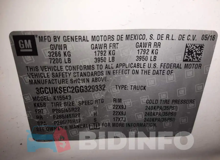 3GCUKSEC2GG329332 Photo# 10
