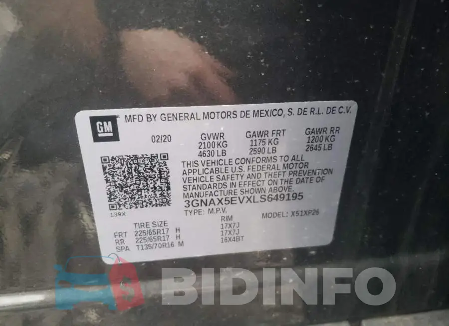 3GNAX5EVXLS649195 Photo# 12