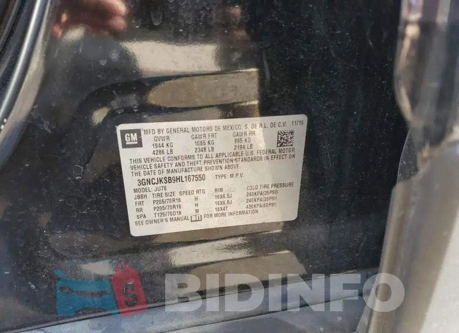 3GNCJKSB9HL167550 Photo# 12