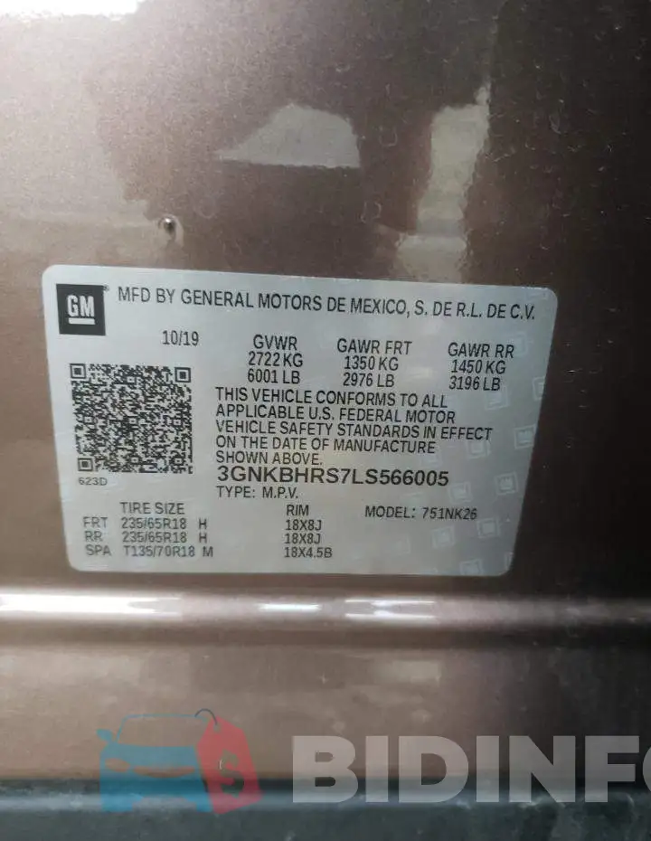 3GNKBHRS7LS566005 Photo# 13