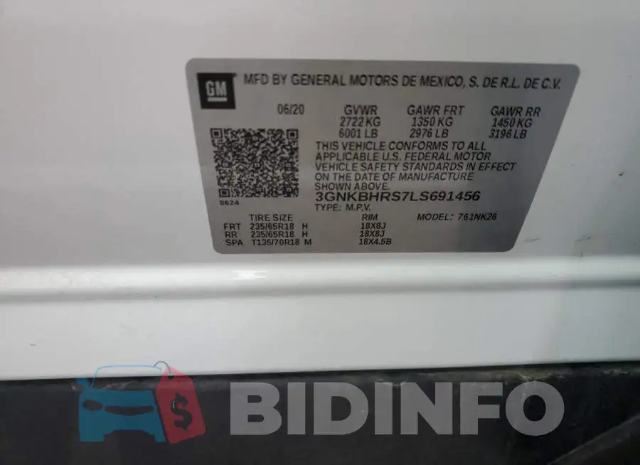 3GNKBHRS7LS691456 Photo# 13