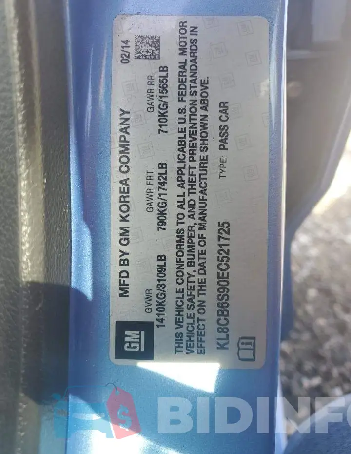 KL8CB6S90EC521725 Photo# 10