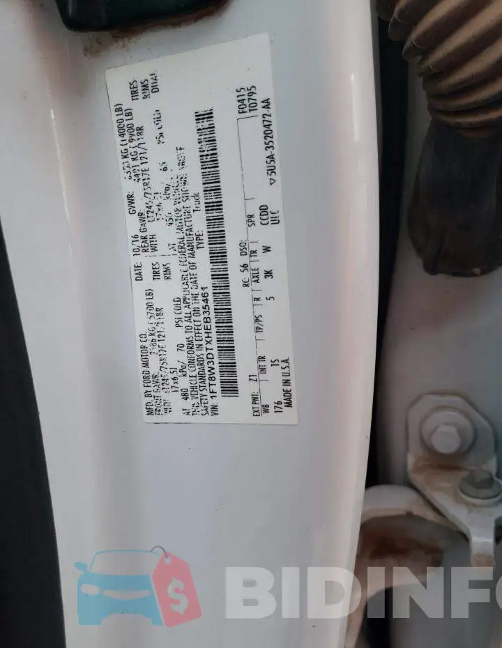 1FT8W3DTXHEB35461 Photo# 13