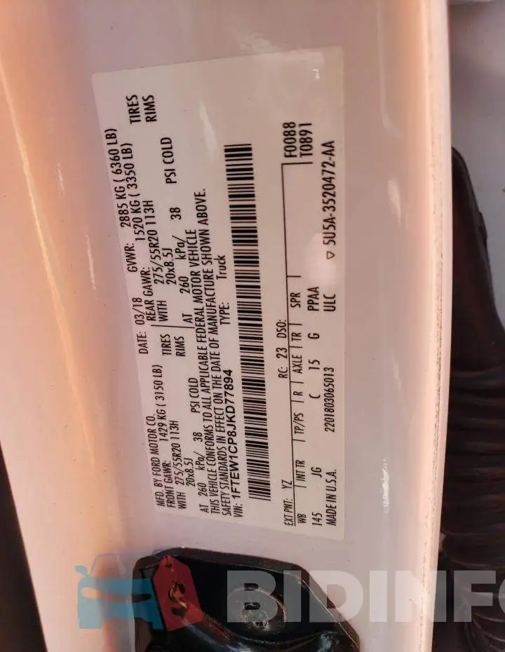 1FTEW1CP8JKD77894 Photo# 12