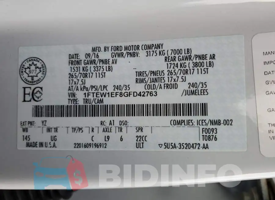 1FTEW1EF8GFD42763 Photo# 12