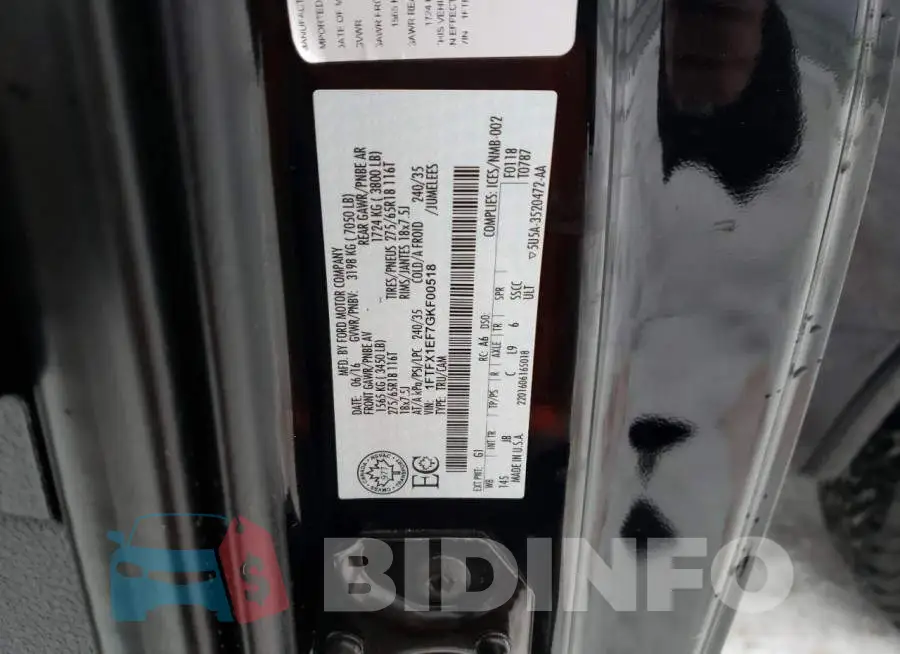 1FTFX1EF7GKF00518 Photo# 12