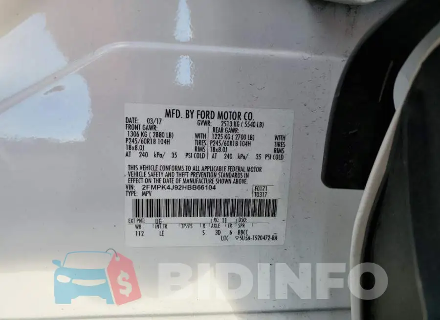 2FMPK4J92HBB66104 Photo# 14