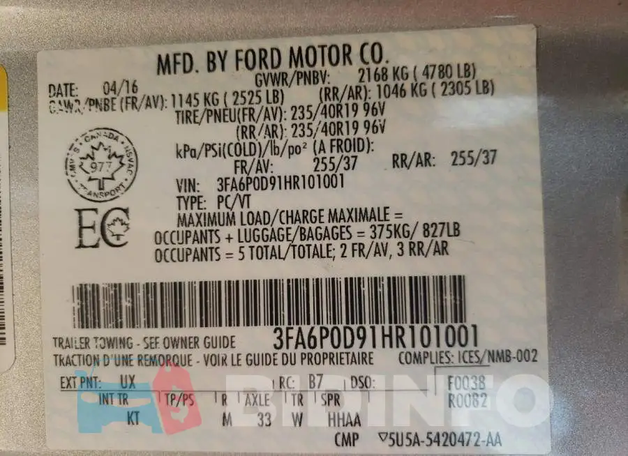 3FA6P0D91HR101001 Photo# 10