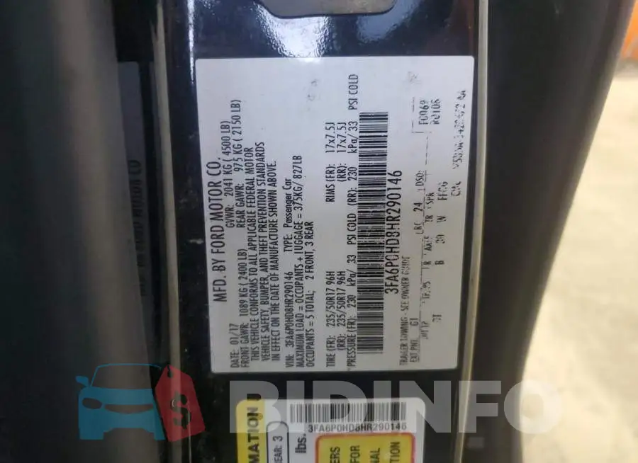 3FA6P0HD8HR290146 Photo# 12
