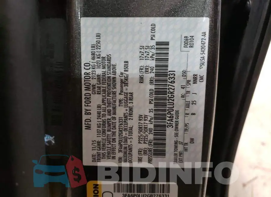 3FA6P0LU2GR276331 Photo# 12
